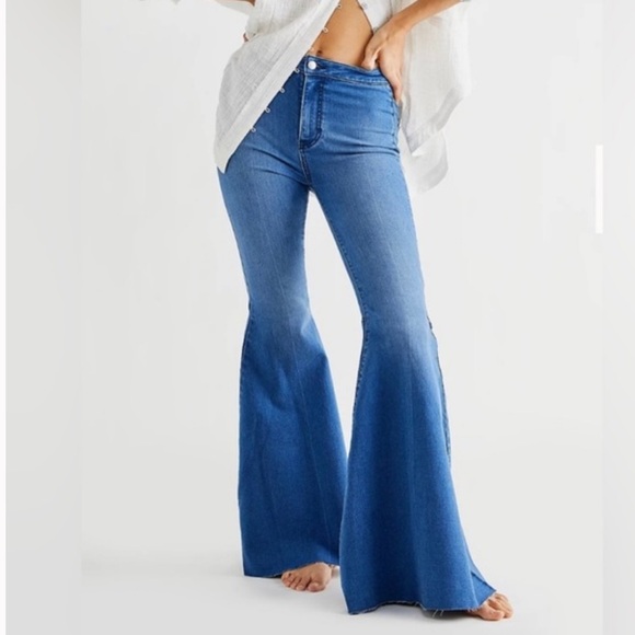 Free People We the Free Just Float On Flare wide leg high waist jeans - Picture 1 of 14